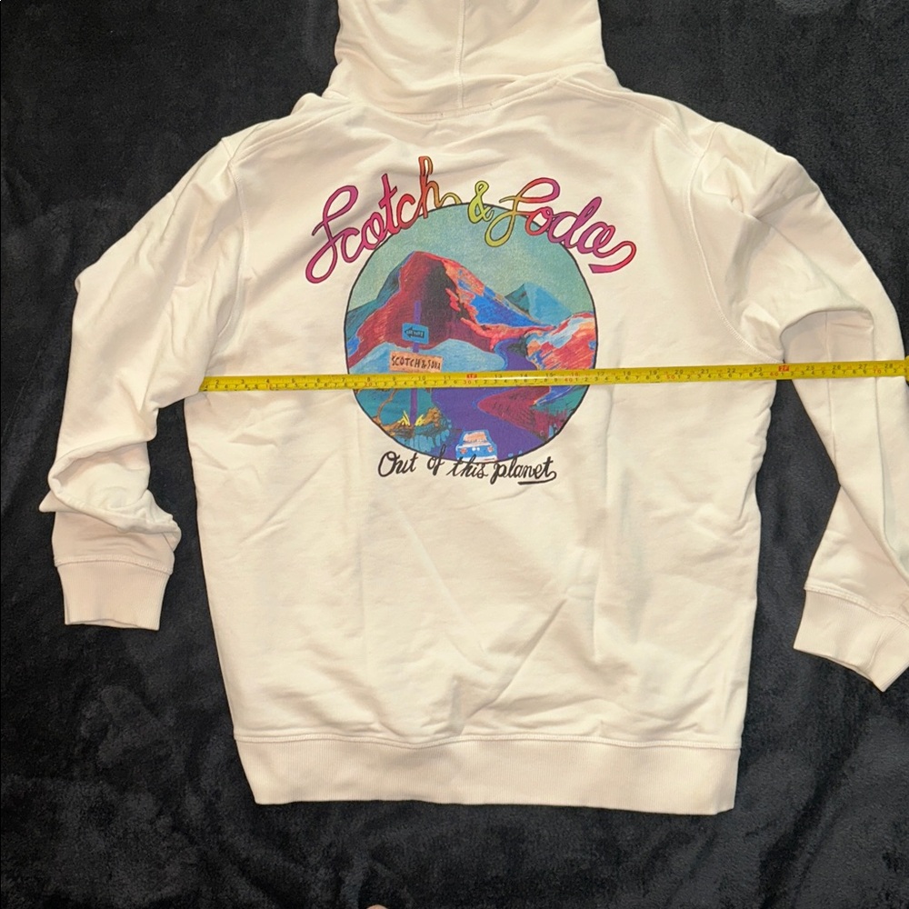 Scotch & Soda Amsterdam Graphic Hoodie Off-White XL - Picture 9 of 10